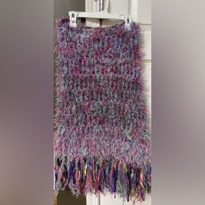 Handmade by Kitchy Couture
Predominantly purple based rainbow yarn. 

12”x28”